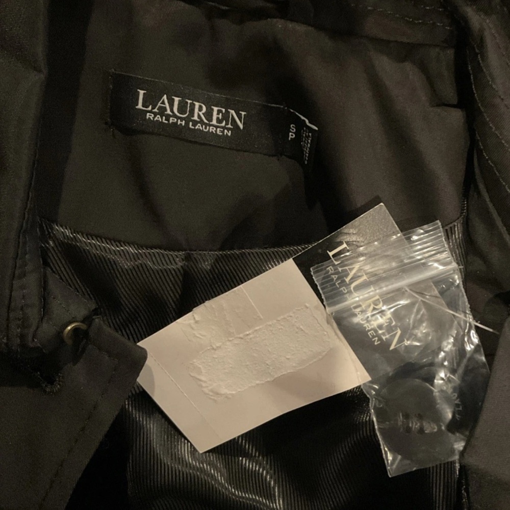 Lauren Ralph Lauren Single Breasted Trench Coat Hooded Belted Black Sz S NWT - Picture 11 of 12